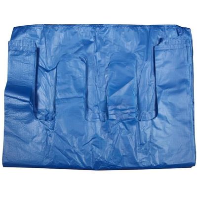 Sacos de plástico de transporte de estilo colete azul de OEM espessura 0,03 mm sacos de plástico de supermercado grandes