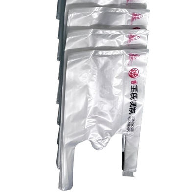 Sacos de compras de plástico transparente de qualidade alimentar PE 30 Microns Sacos de manuseio de camisa