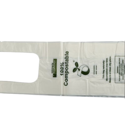 Sacos de compras biodegradáveis de plástico reutilizáveis para mercearia Branco Verde