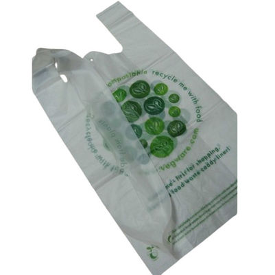 Sacos de compras biodegradáveis de plástico reutilizáveis para mercearia Branco Verde