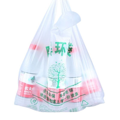 Sacos de compras biodegradáveis brancos e verdes Sacos de alimentos de plástico biodegradáveis reutilizáveis