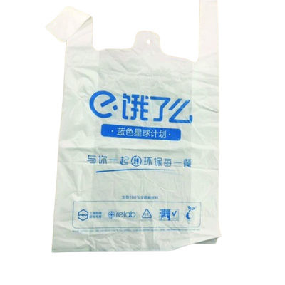Sacos de compras biodegradáveis de plástico reutilizáveis para mercearia Branco Verde