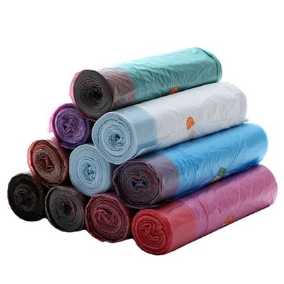LDPE Saco de lixo de corda de tração 0,04 mm Espessura Liner da lata de resíduos em rolo