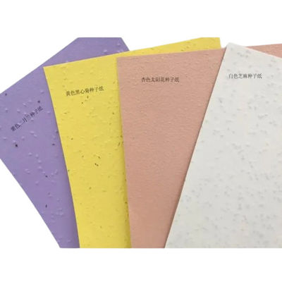 Papel incorporado de sementes de flores biodegradável Papel reciclado de sementes de flores silvestres vegetais