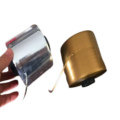 Faixa de rasgão em forma de bobina prateada e dourada Largura estreita Aplicação fácil